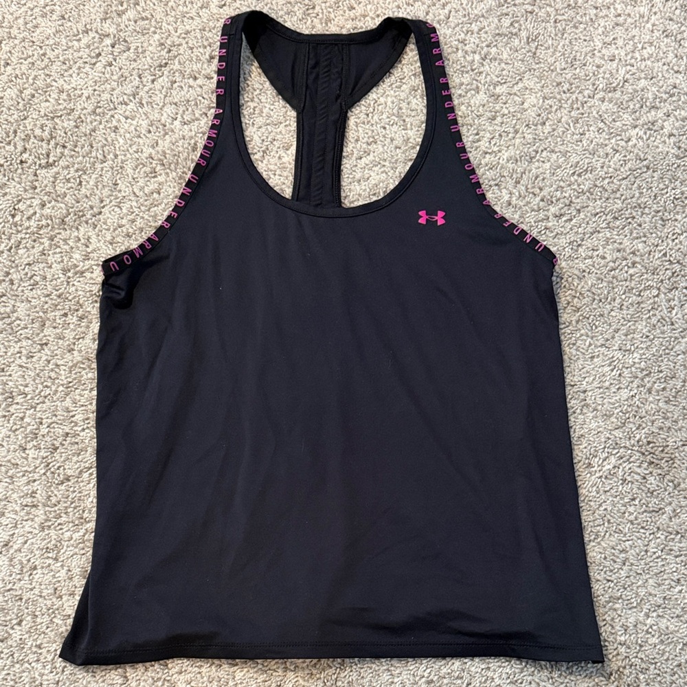 Under Armour Women's Black Tank Top with Pink Accents